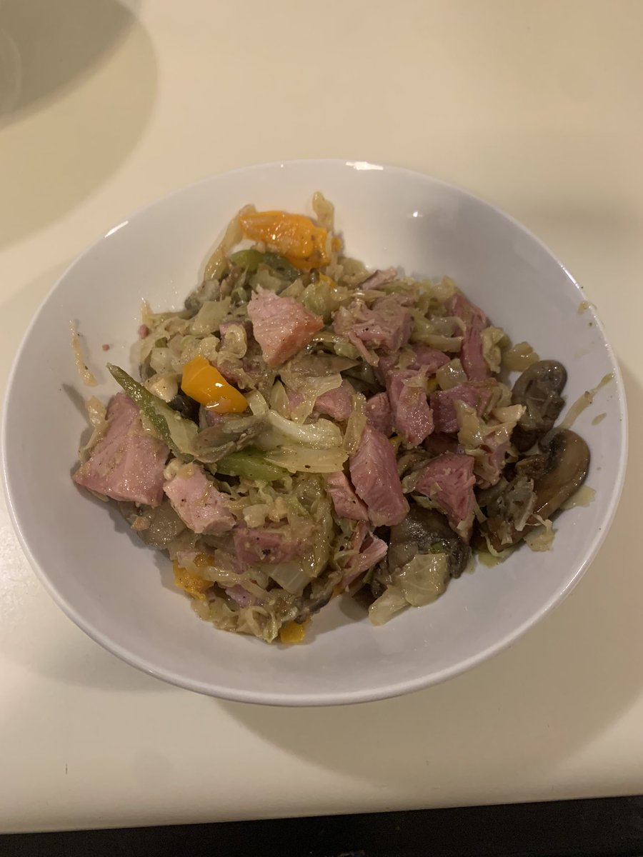 BbqVon1's tweet photo. Fried cabbage with leftover Christmas ham https://t.co/3KheGeaP16