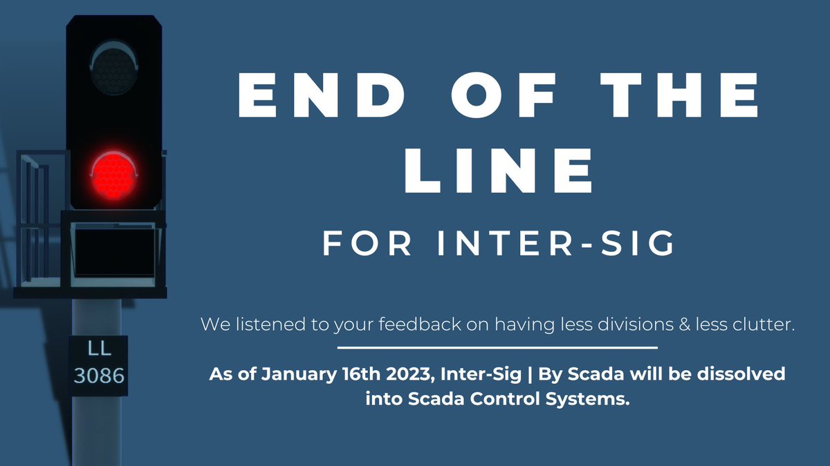 Scada_Group's tweet photo. From our End of Year Review - we've taken your feedback on board.
Sadly, however, that means it's the end of the line for Inter-Sig; being dissolved into Scada Control Systems from January 16th 2023.
#Roblox #RobloxDev https://t.co/ORghRdOLRs
