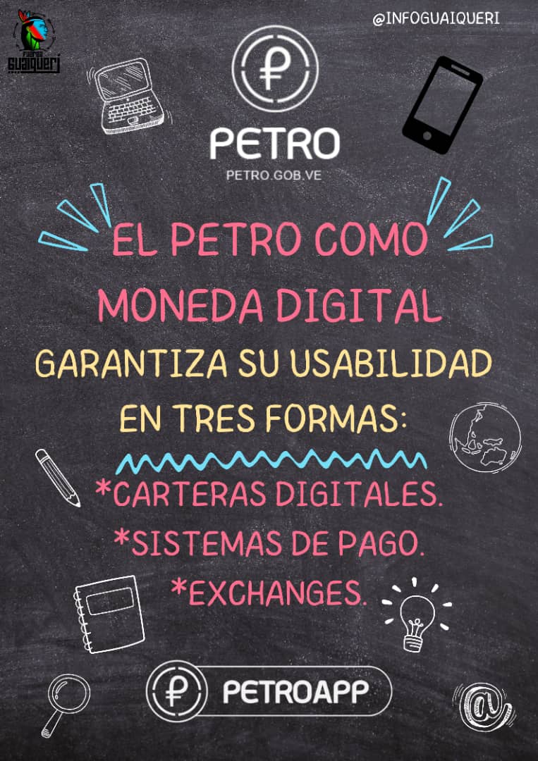 El Petro es una criptomoneda. Una divisa digital impulsada por Venezuela, tiene su núcleo y referencia en el precio del barril de petróleo; está directamente ligada con las reservas de petróleo del país.

#APP #30Dic
#AmorYPazEnFamilia