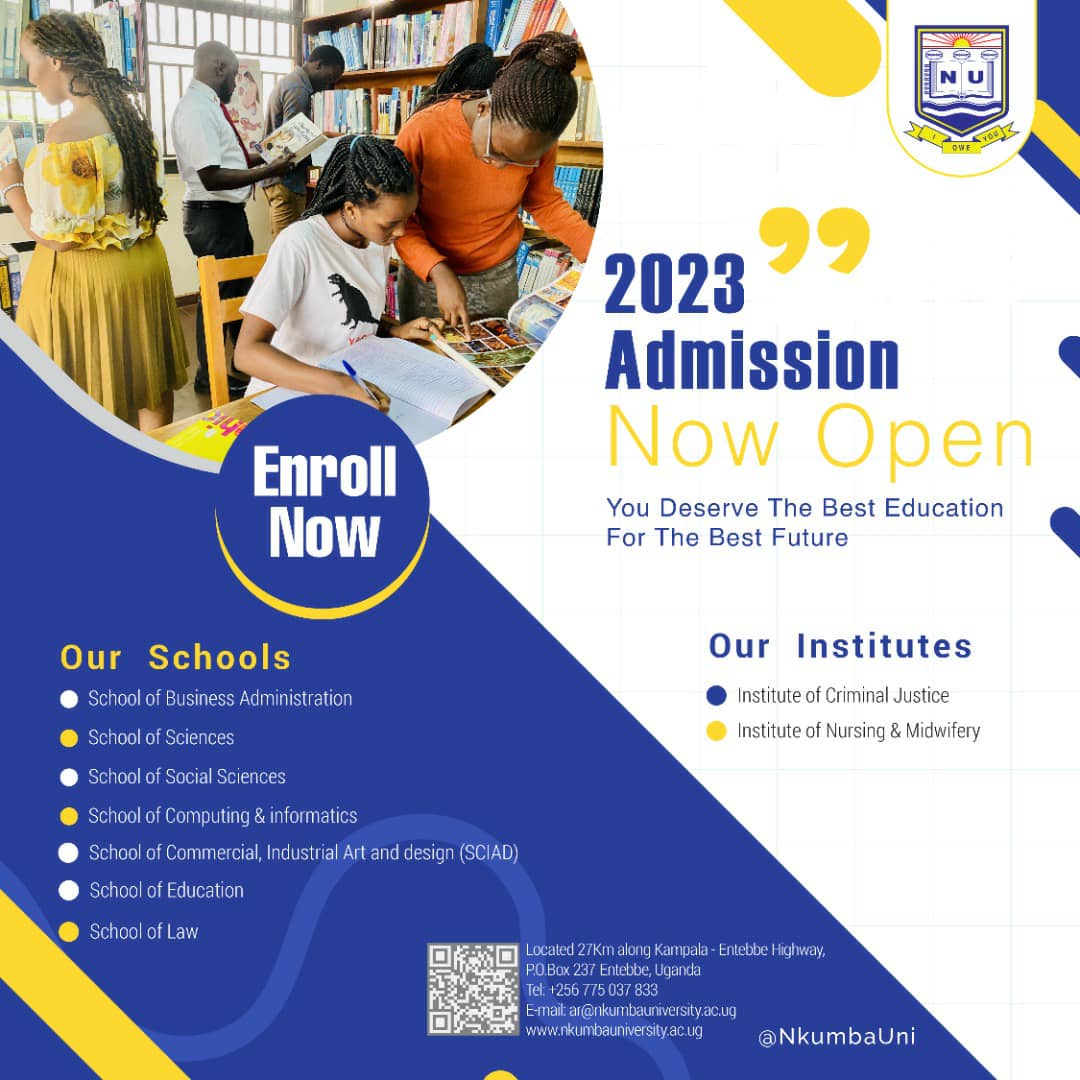 NRugbyteam's tweet photo. @NkumbaUni open for 2023 admissions, February intake.
Enroll now, for better education
#Ioweyou https://t.co/dAdKic9BvY