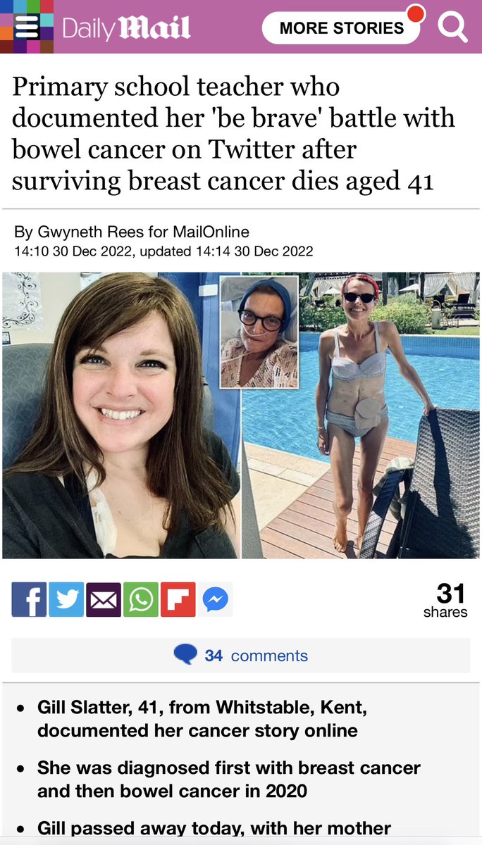 Gill Slatter (@gibigill) on Twitter photo Hi all, Gill’s Mum again, I wanted to share an article with you all which appeared in The Daily Mail online (a UK national newspapers) recalling Gill’s journey and promoting her health messages. Devastatingly heartbroken and so very, very proud in equal measures <a href="/SlatterLynne/">Lynne Slatter</a> Hi all, Gill’s Mum again, I wanted to share an article with you all which appeared in The Daily Mail online (a UK national newspapers) recalling Gill’s journey and promoting her health messages. Devastatingly heartbroken and so very, very proud in equal measures <a href="/SlatterLynne/">Lynne Slatter</a>