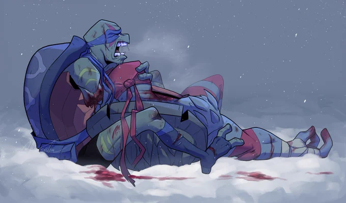[  LIMB LOSS, BLOOD ]i think it was snowing when it happened #rottmnt #rottmntfanart #tmnt #RiseoftheTMNT #RiseoftheTMNTmovie #SaveRiseofTMNT 