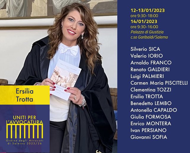 𝗠𝗜 𝗥𝗜𝗖𝗔𝗡𝗗𝗜𝗗𝗢 per il quadriennio 2023/2026 con il Presidente Avv. Silverio Sica per una Avvocatura libera, orgogliosa e dignitosa ❤️