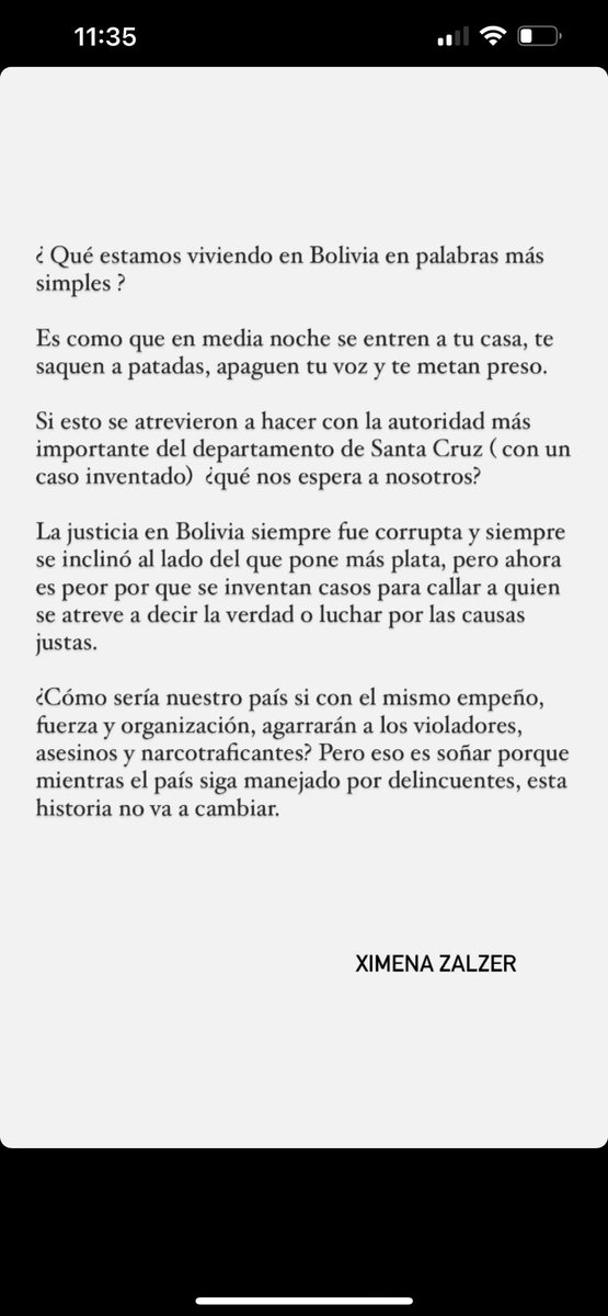 XimenaZalzer's tweet photo. #BoliviaEnDictadura #secustrodecamacho
#GobiernoCriminalCorruptoyMentiroso https://t.co/Rz8vGsozRs