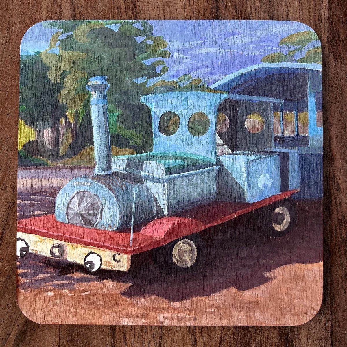 katek3's tweet photo. Coastcard painting of a little old train at the Moonta Mines Railway ๐๐ค๐จ
#coastcard2022 #coastcard #warriorpainters #pleinair #gouache #nopleinnogain #tinytrain #moontamines #painting #gouachepainting #learning #traditionalpainting https://t.co/oHmVcAJ8MN