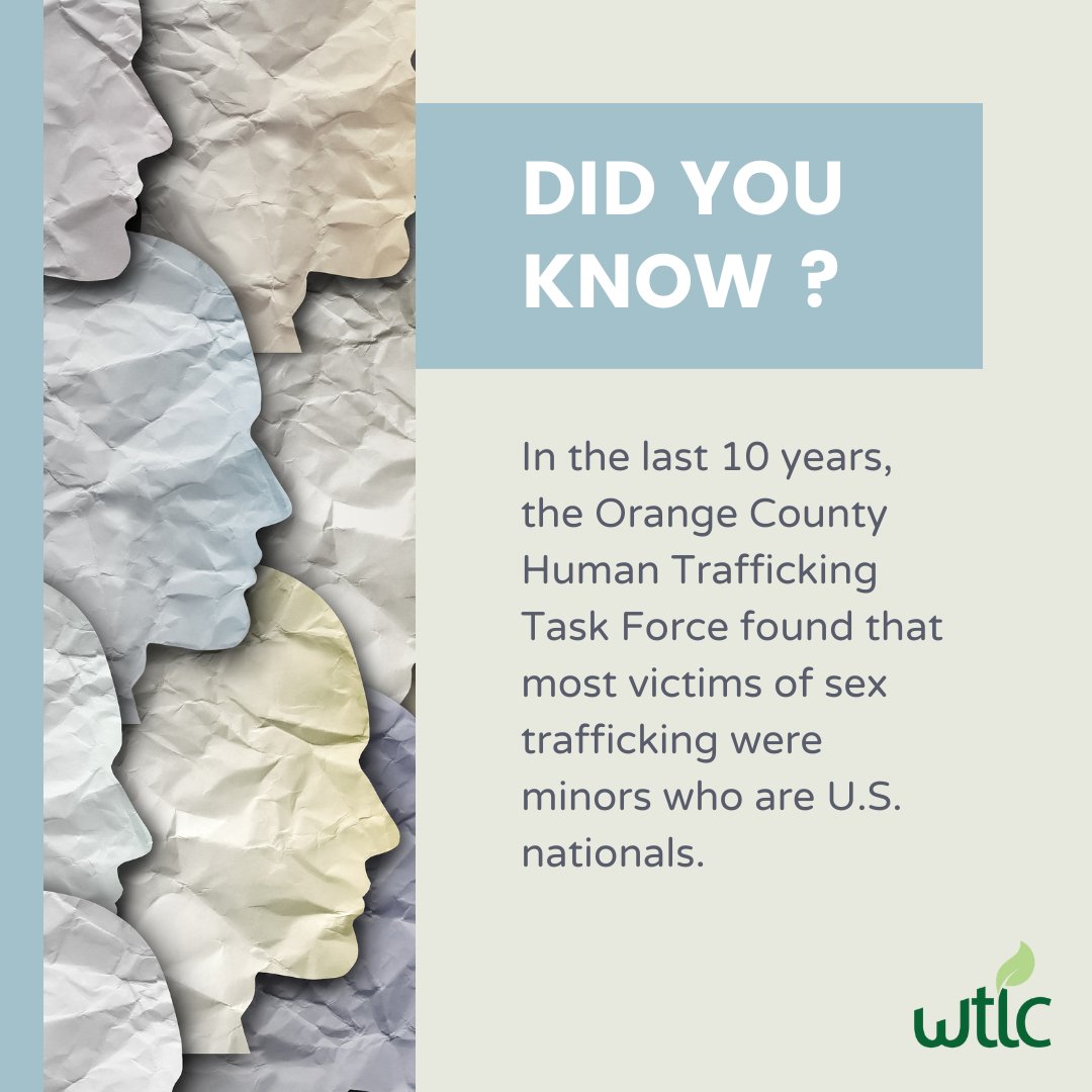 Did you know?

In the last 10 years, the Orange County Human Trafficking Task Force found that most victims of sex trafficking were minors who are U.S. nationals.

To find ways to help visit our website for more information.

#humantrafficking #htawareness #EndDV #nonprofit