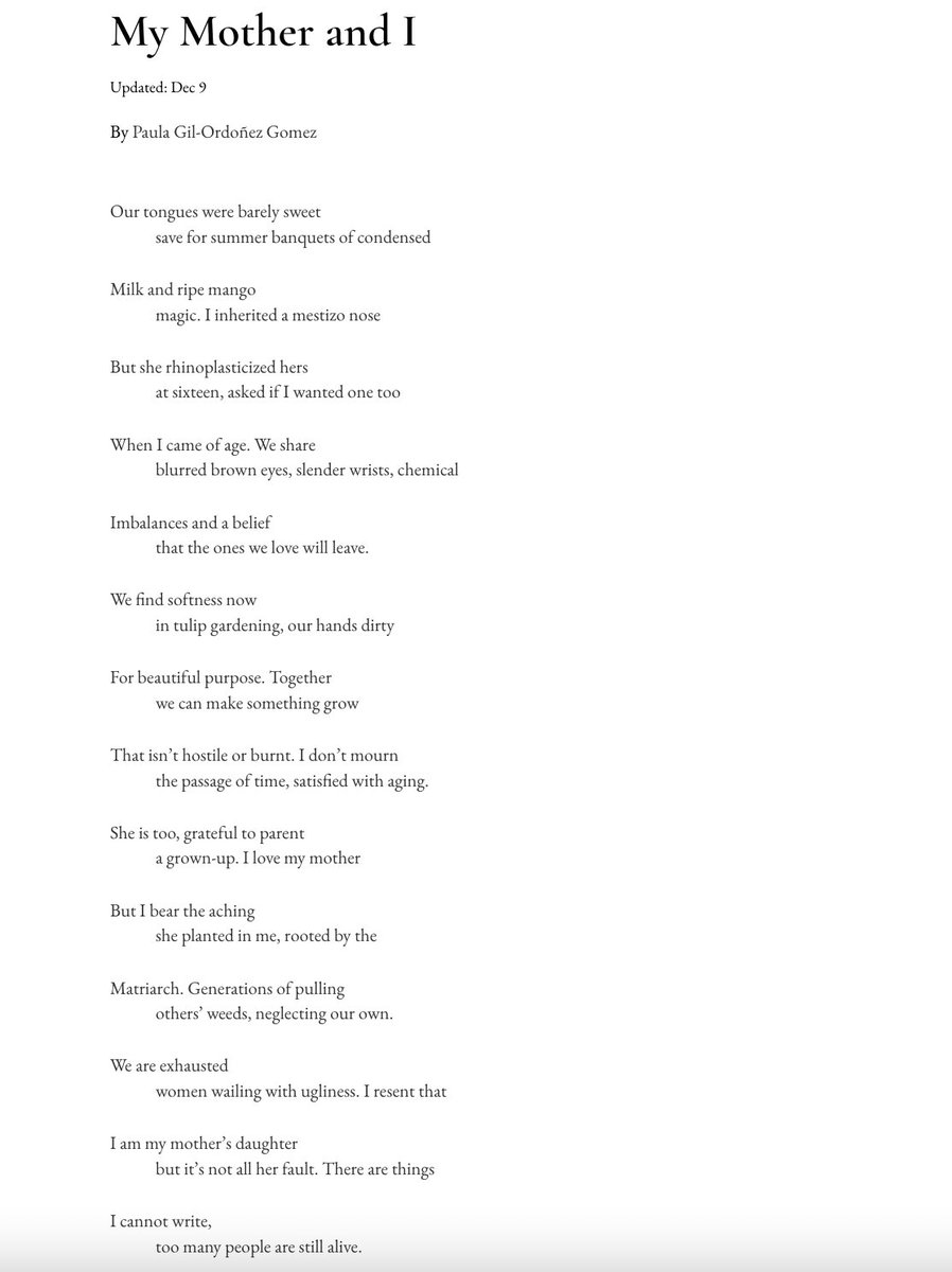 Closing out 2022 with a poem I’d been trying to write for years. Not only did I finally write it this year, but it’s been published in a magazine I adore. 

<a href="/DefunktMag/">Defunkt Mag</a> thank you for giving it a home.
defunktmag.com/post/my-mother…