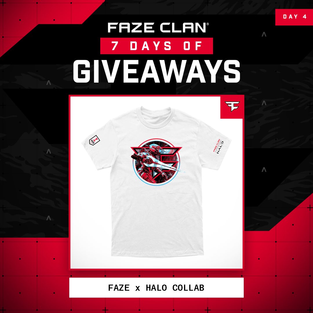 FaZeClan's tweet photo. 7 Days of Giveaways - Day 4️⃣

FaZe x @Halo Energy Sword Tee

Like this tweet &amp; reply #FaZeUp + your size for a chance to win https://t.co/7vba44G1aj