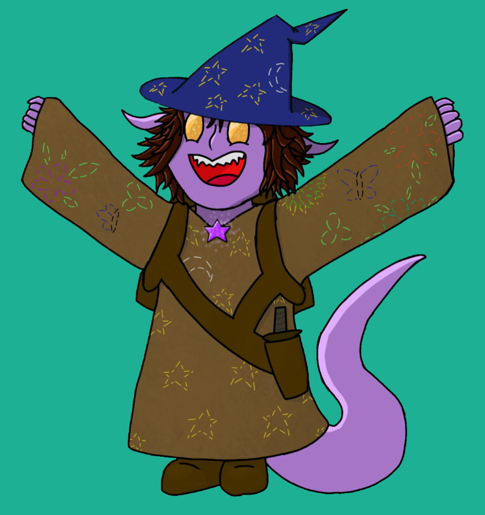 Love this art one of my students did of their character. I was given permission to share. Their character name is Paige but are known mainly as small child. They are also a powerful wizard who really likes shiny things.  #DnDcharacter #dnd5e #dndart