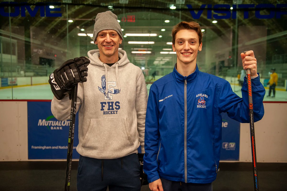 MetroWestSports's tweet photo. “I never thought the opportunity would present itself. It means a lot. (But) I’m a parent and a fan first and foremost.” 

This Framingham High alum balances coaching at his own alma mater while being a dad of a HS hockey player | 🖊️: @tommycassell44  https://t.co/IFwUasF3cJ https://t.co/f1iTNUdGTF