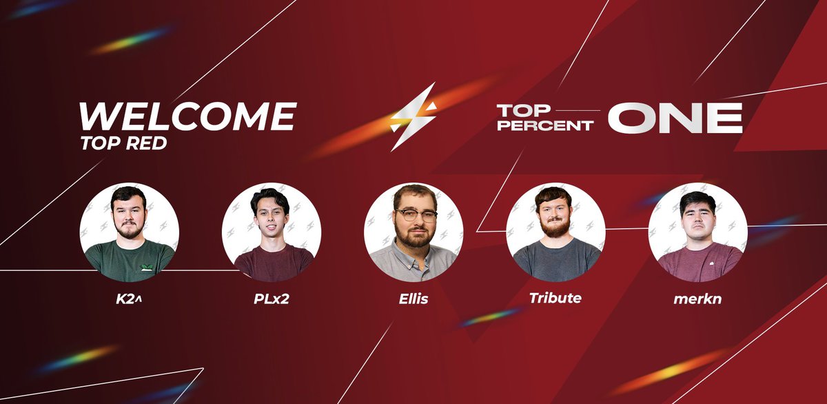 We’re starting off big with our TOP RED roster. We’re excited to see what these boys bring to the team and can’t wait to see them play. 

-<a href="/K22G_/">K2!</a>
-<a href="/plx2_cs/">Ian Jeong</a>
-<a href="/not1Ellis/">Ellis</a>
-<a href="/Tribute_CS/">Tribute</a>
-@Merkn110

#TOPCS 🧨