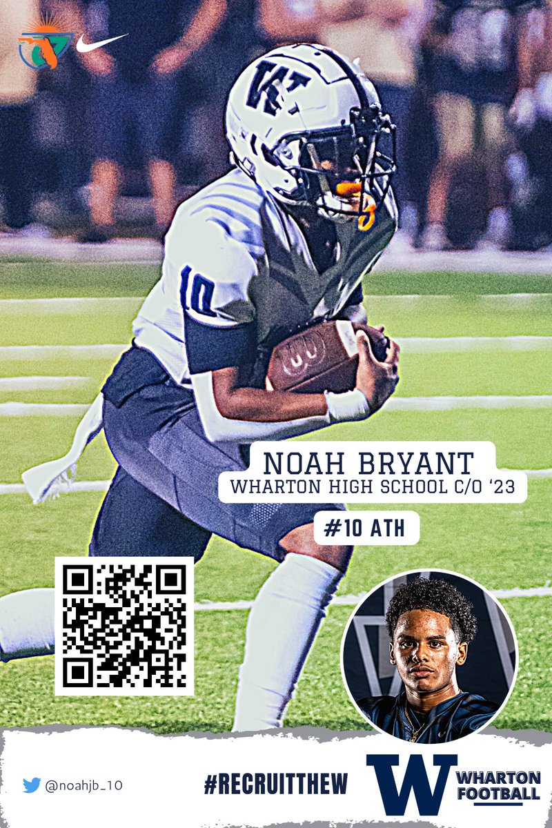 🚨<a href="/WhartonHighFB/">Wharton Wildcats Football</a> UNCOMMITTED 2023 - 5’11 180 Hillsborough County All Star ATH Noah Bryant🚨

🎥 hudl.com/v/2Jz1Cb

#RecruittheW <a href="/Coach_Baham/">Robert Baham Jr.</a>