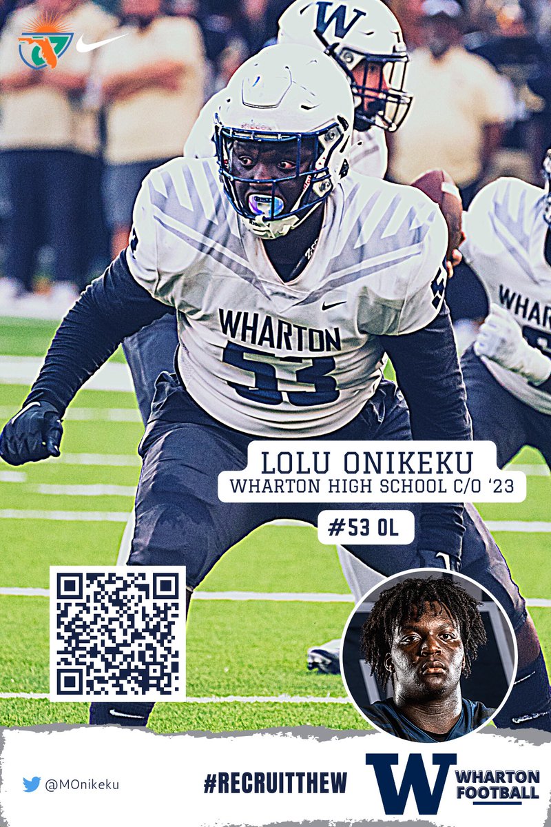 🚨<a href="/WhartonHighFB/">Wharton Wildcats Football</a> UNCOMMITTED 2023 - 6’3 280 All-Conference, Hillsborough County All Star OL Lolu Onikeku🚨

🎥 hudl.com/profile/150010…

#RecruittheW <a href="/Coach_Baham/">Robert Baham Jr.</a>