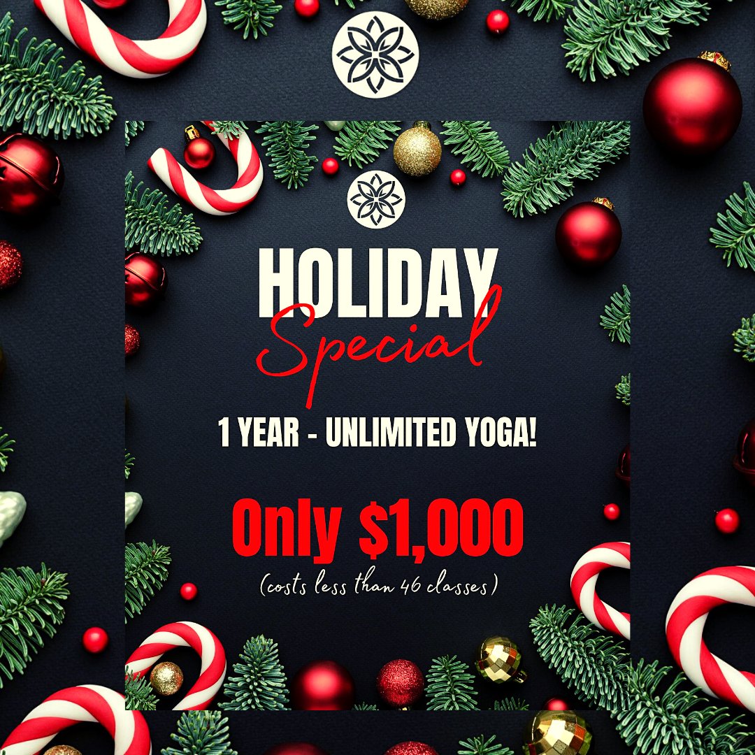 MASSIVE HOLIDAY DISCOUNT!

Yoga Center of Denver is offering 1 Year Unlimited Yoga for only $1000!

Capitalize on this a 33% discount before it goes away!

Please feel welcome to give us a call if you have any questions

And HAPPY HOLIDAYS! Click Here! yogacenterdenver.com