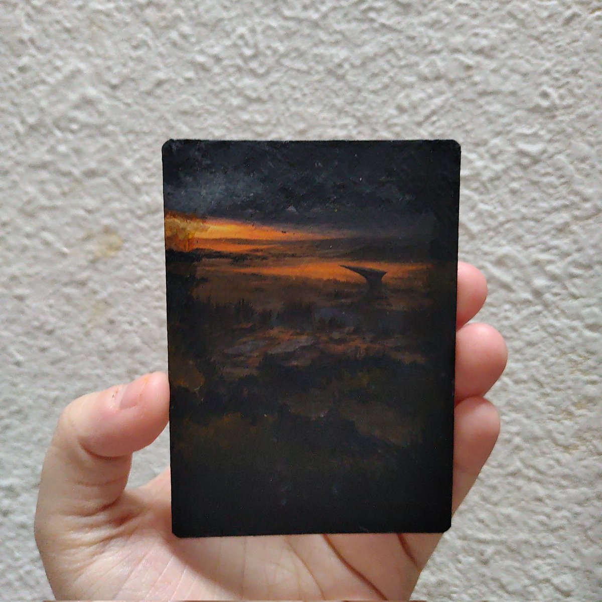 LotusEroza's tweet photo. It's kind of been a minute since I busted out the acrylics so there are some minor imperfections. A buddy of mine told me all about people painting this trading cards and selling them, and he thought I should give it a try.
#MagicTheGathering #artistsoninstagram #ArtistOnTwitter https://t.co/1xq6xF6q8g