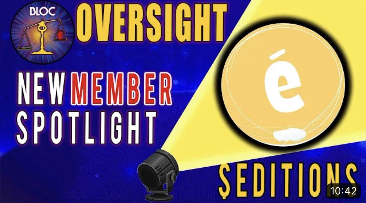 The FIRST New Member to <a href="/BlocOversight/">BLOC</a>! 

Check out <a href="/editions_NFT/">editions</a> 
The first new project to join BLOC! 

👇
youtu.be/xuRaNRpQZJc
👆