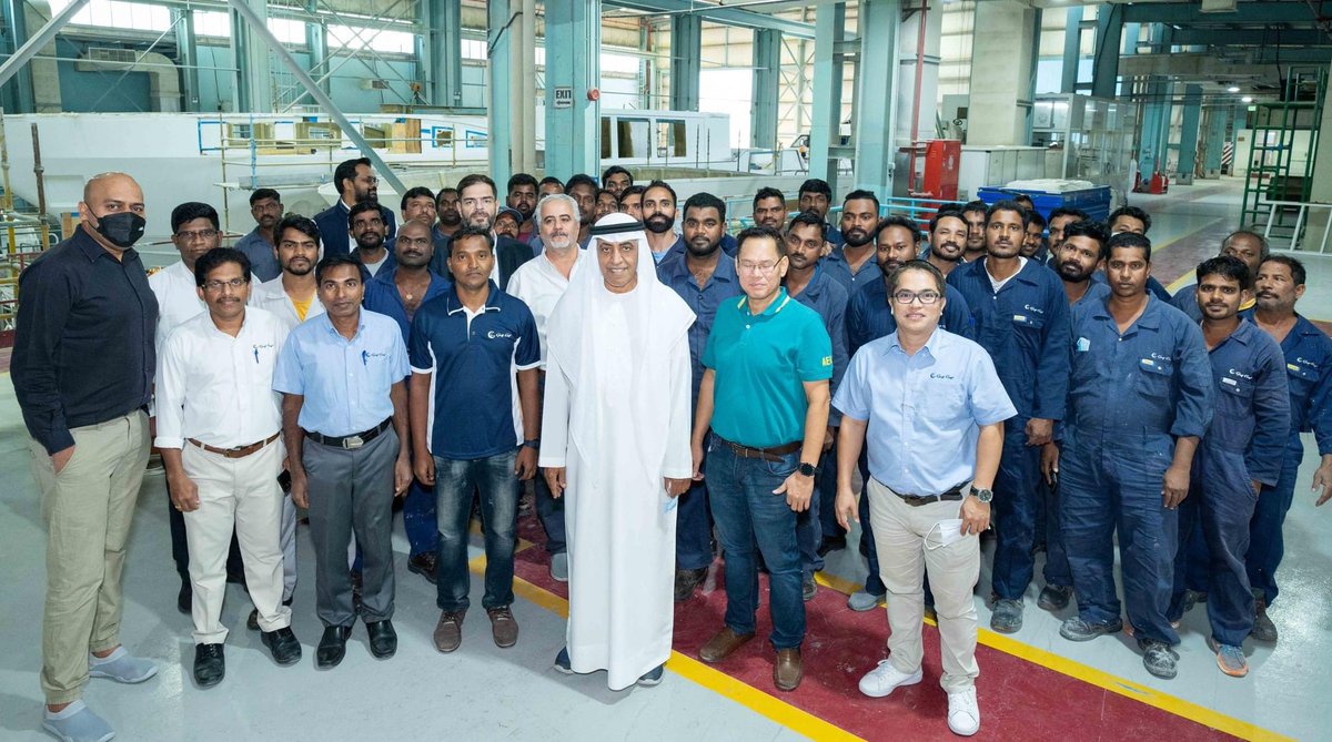 gulfcraft's tweet photo. New Year's Celebration at Gulf Craft's shipyard & manufacturing facilities in the UAE with Chairman, Mohammed H. Al Shaali and Gulf Craft Team.
#GulfCraft #NewYear #40YearsofGulfCraft #LegacyInMotion #MajestyYachts #NomadYachts #OryxSportCruisers #SilvercraftBoats #UAE https://t.co/gEiJrsejub