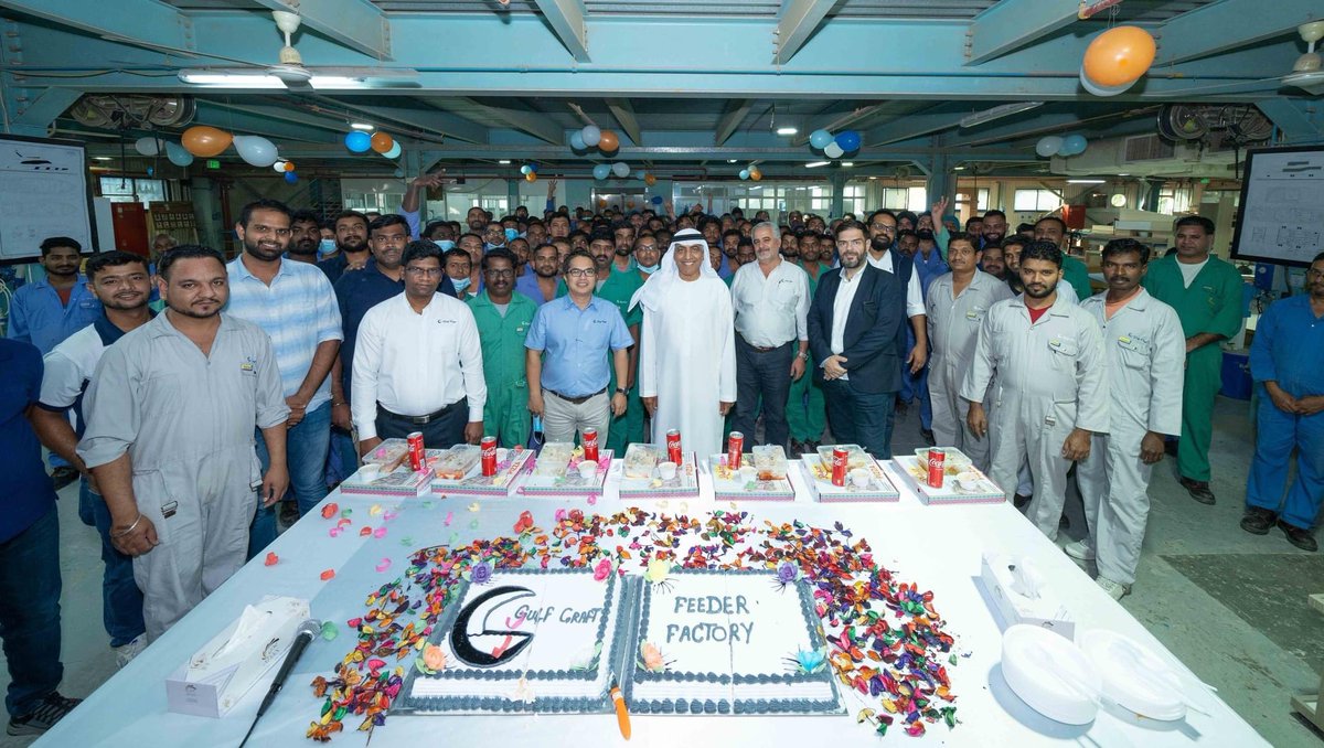 gulfcraft's tweet photo. New Year's Celebration at Gulf Craft's shipyard & manufacturing facilities in the UAE with Chairman, Mohammed H. Al Shaali and Gulf Craft Team.
#GulfCraft #NewYear #40YearsofGulfCraft #LegacyInMotion #MajestyYachts #NomadYachts #OryxSportCruisers #SilvercraftBoats #UAE https://t.co/gEiJrsejub