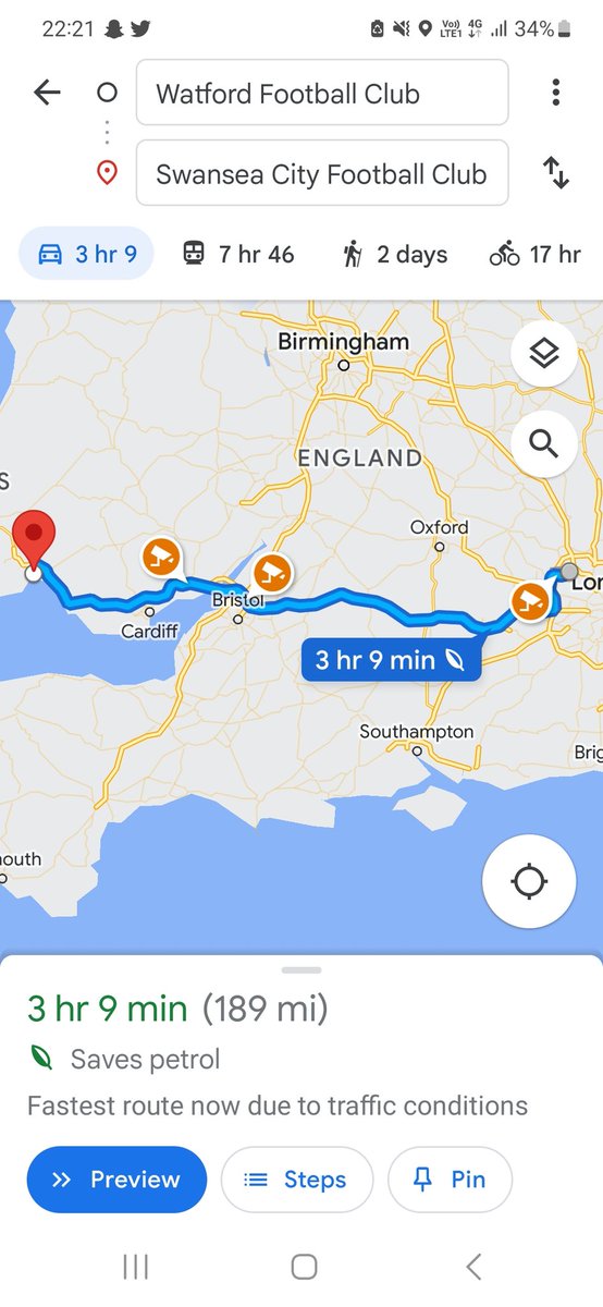 TripoftheWeek's tweet photo. The last trip of the week of 2022 goes to #Watfordfc fans, who made the 378 mile round trip to see their side get beat 4-0 by #SwanseaCity tonight. Safe trip home👏⚽️ https://t.co/FiXDpTk9pG