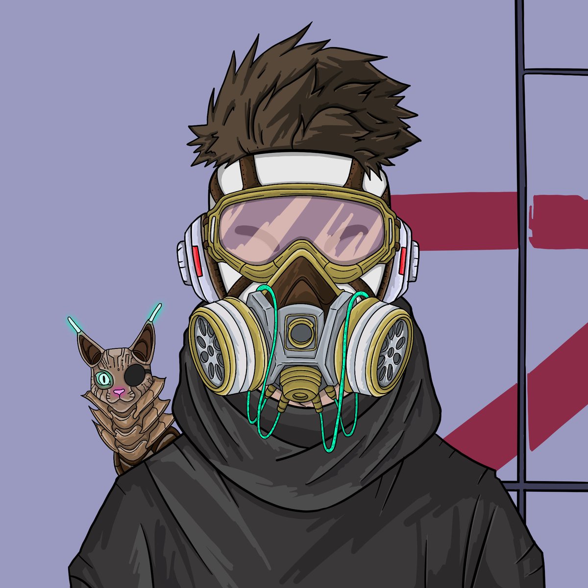 GN everyone I decided to share my artworks here as much as I can. I'm starting a new journey with this new PP and I took one of my cats with me.😹