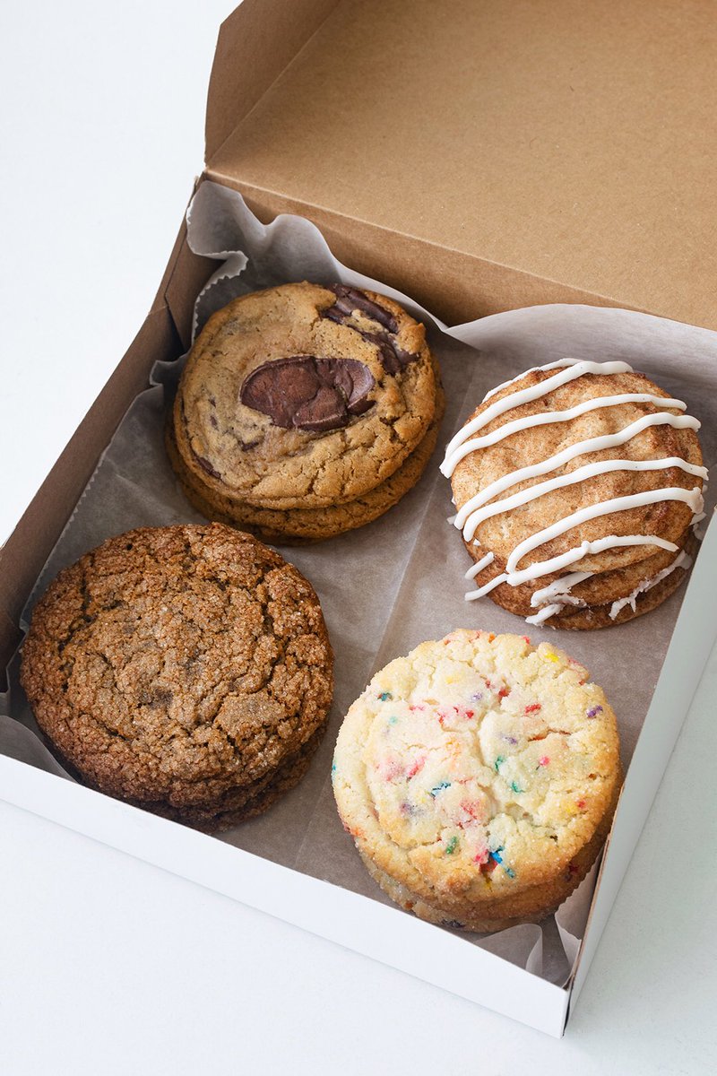 We’re open 9am—3pm on NYE. Stop by, stock up, and ring in the new year with a box of your faves 🥳🍪🎉 Closed Jan 1.