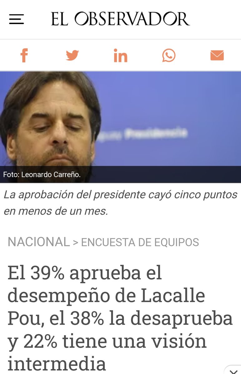<a href="/felipepaullier/">Felipe Paullier</a> <a href="/LuisLacallePou/">Luis Lacalle Pou</a> <a href="/MartinLemaUy/">Martin Lema</a> Una mezcla de falsedades,  datos fuera de contexto y noticias pésimas tratando de pasarlas como positivas
Vergonzoso, es un tuit para ignorantes...
Así les está yendo...