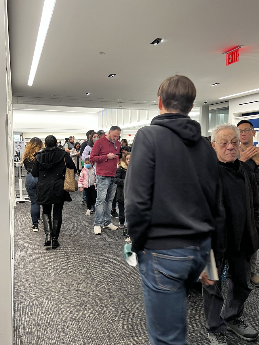 lindakillian's tweet photo. Over 500 people descended upon the Scarsdale Library today to hear actor Kirk Cameron read from his books for young children emphasizing love of family, God and Country. He did three readings of 175 people each until the library terminated the event. https://t.co/VxhSTDQC05