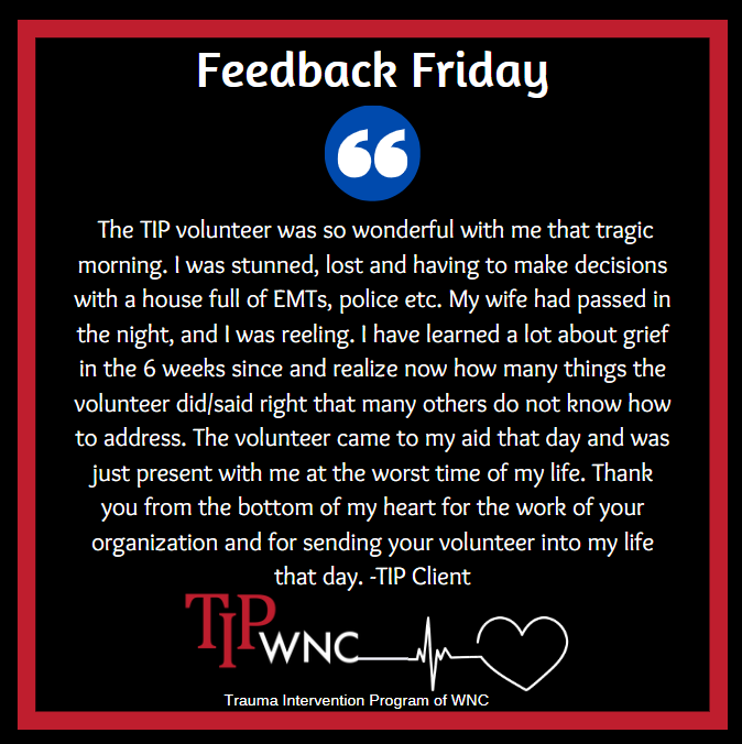 TIPofWNC's tweet image. Today's touching #FeedbackFriday comes from a client. ❤