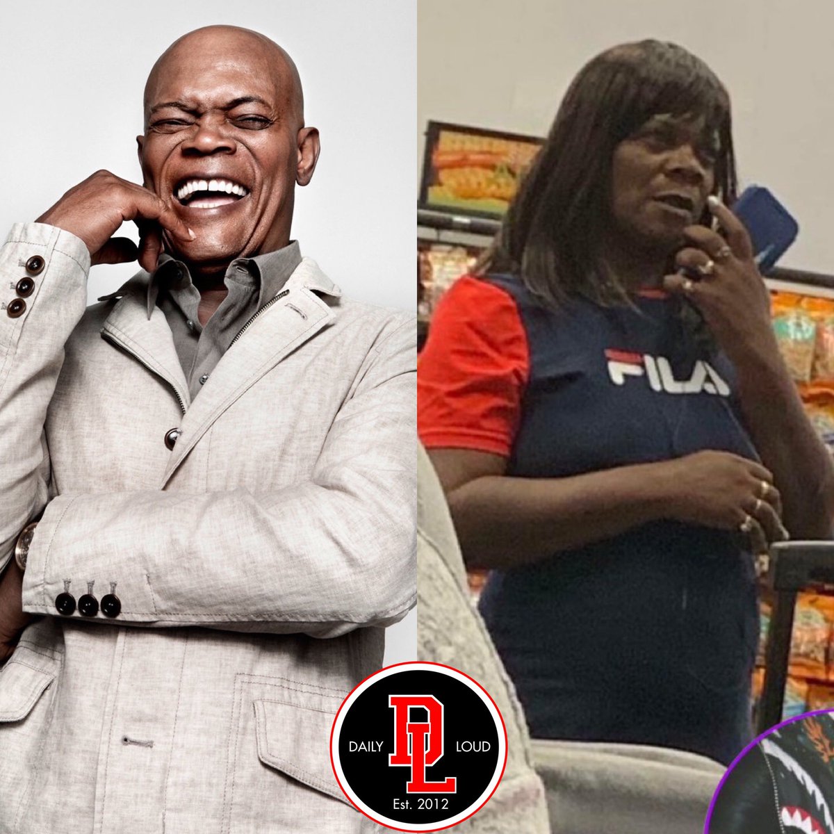 DailyLoud's tweet photo. Fans are convinced that this woman at a grocery store is Samuel L. Jackson in disguise‼️👀 https://t.co/8XvoFTQaR5