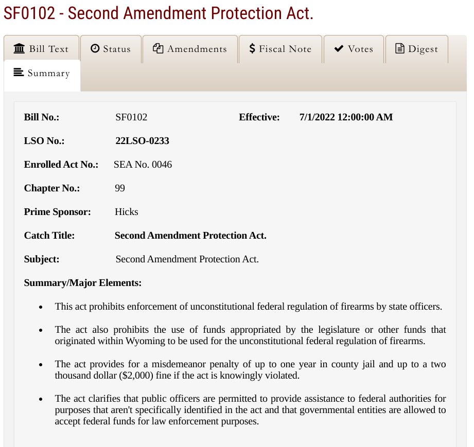 wyreportermarie's tweet photo. This is why I love Wyo. Sitting here working on the legislative 2022 year in review of new laws that go into effect or already did -- Good ole Wyoming tell the Feds to kick rocks. 💜💙 #DontTreadOnWyoming #MomsWhoCarry #WomenWhoCarry #JewsWhoCarry #ProtectSecondAmendment @NRA https://t.co/JggV9MQUfx