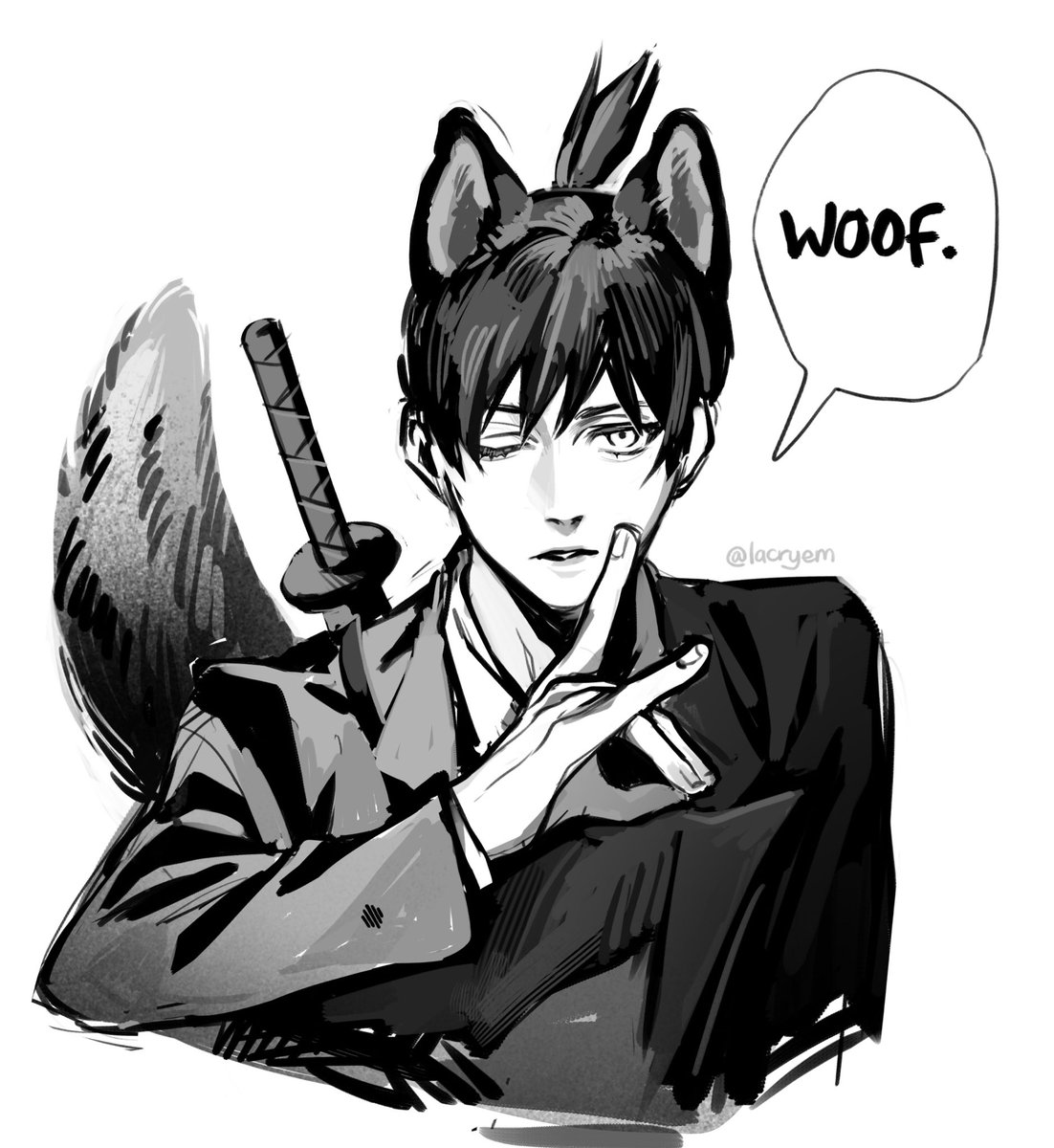 quick redraw but my friend said he looks like a husky so I delivered #chainsawman 