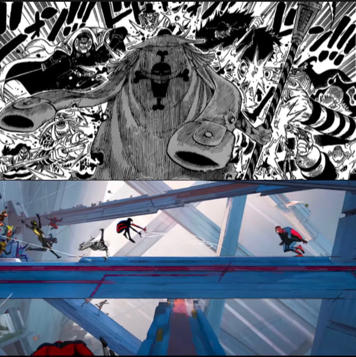 StorytellerTony's tweet photo. Who got it the worst white beard🏴‍☠️ or miles morales🕷️?🤔 #SpiderManAcrossTheSpiderVerse #ONEPIECE #milesmorales #Marvel #anime https://t.co/sRHtHbyCeI