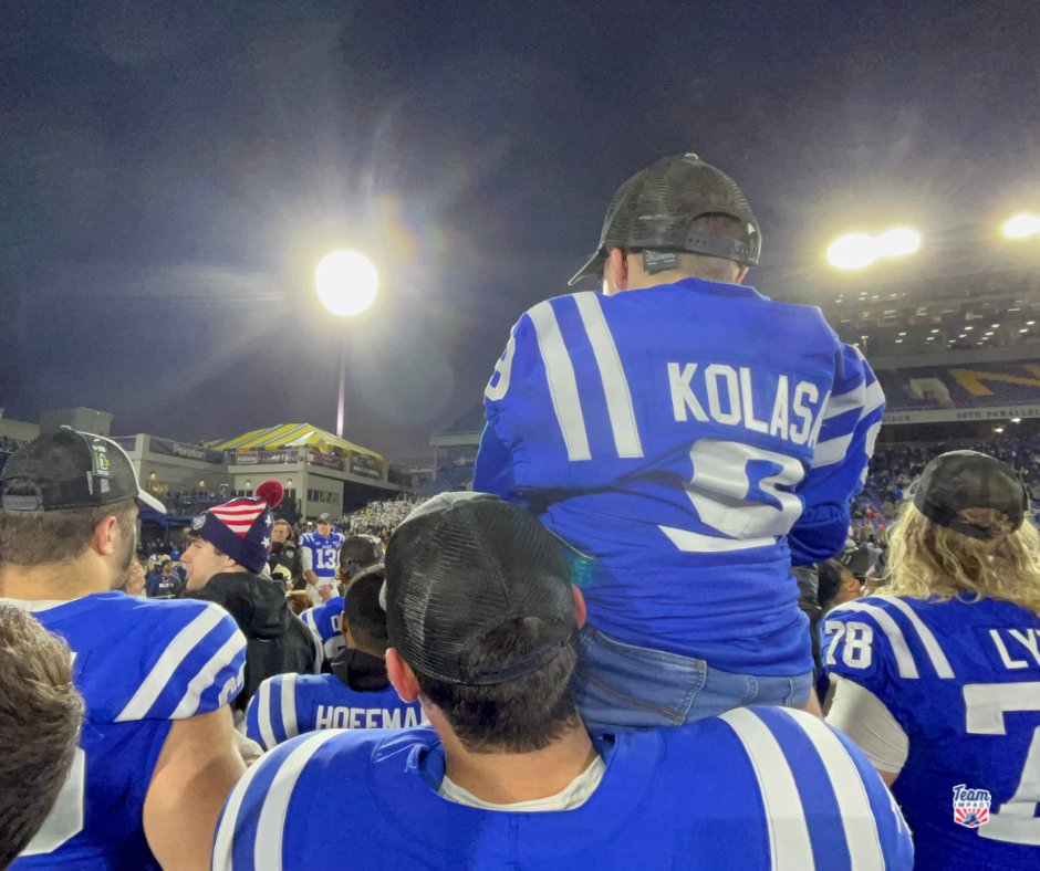 GoTeamIMPACT's tweet image. From bowling with the guys and team dinners to being the tee runner and celebrating the big win on the field with his teammates, Creed had the experience of a lifetime with @DukeFOOTBALL at the @MilitaryBowl! #AllInAllTogether #BeTheIMPACT