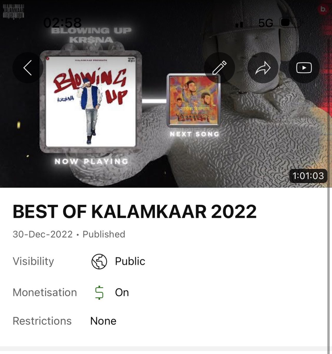We know our Kalamkaar community which is built over years ! You guys inspire us to drop great music , We are nothing without you guys ! 2023 will be one of those years we promise we will deliver more quality music for sure !