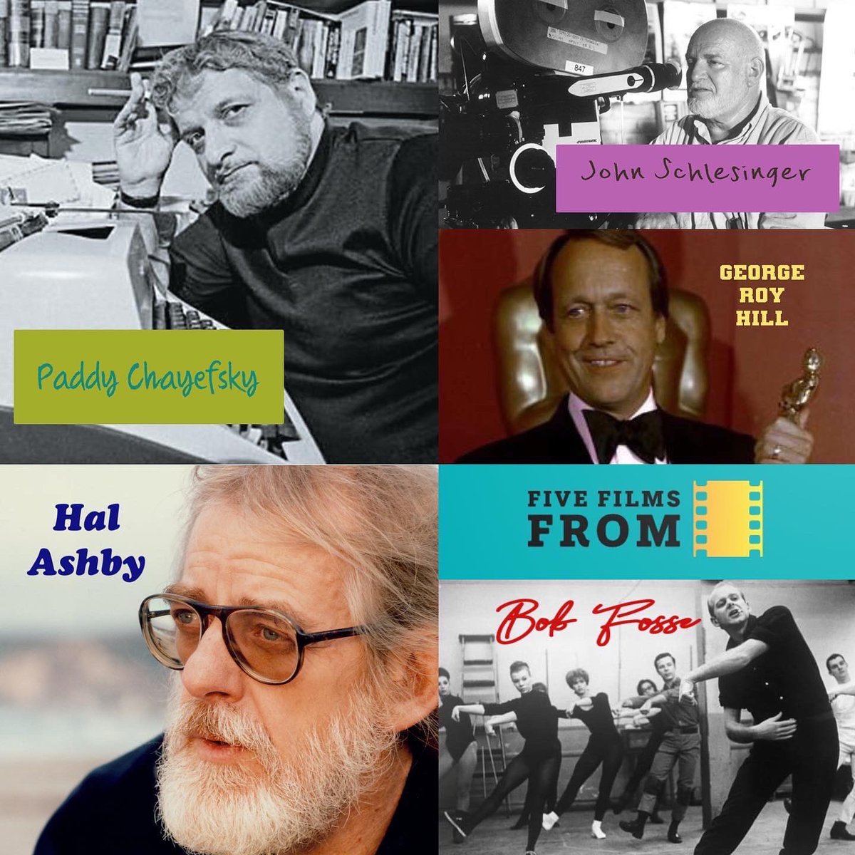 five_films_from's tweet photo. How better to wind down the year than by catching up on the @fivefilmsfrompodcast? You can find these episodes and more wherever you listen to podcasts or by following the link —> https://t.co/uk3SZh5o1P    

#HalAshby #BobFosse #GeorgeRoyHill #JohnSchlesinger #PaddyChayefsky https://t.co/6hW86jLk00