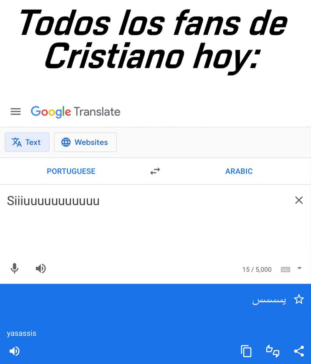 MemeSportFact's tweet photo. Ya están aprendiendo Árabe? #Siiuuuu https://t.co/fWH7rJR962