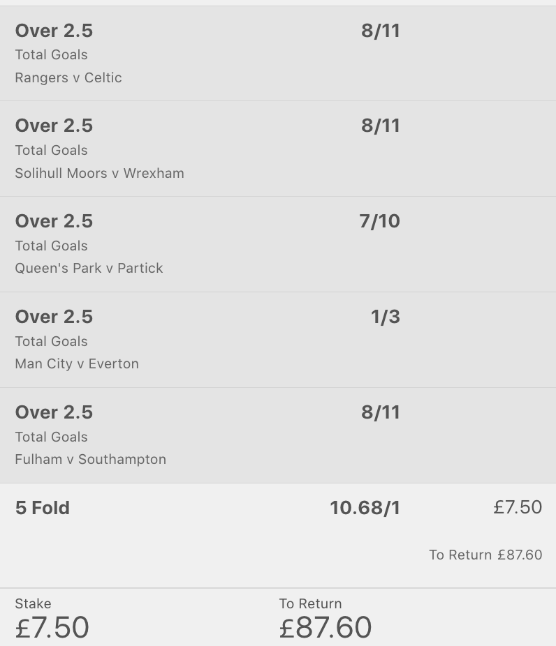 backthisacca's tweet image. Happy new year goal fest!
Follow this 3 days from tomorrow.

5-fold
Over 2.5 
10.68/1