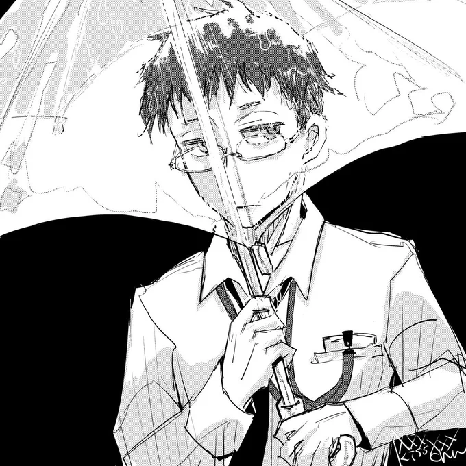 #大晦日だよirodori祭 便乗!ビニ傘社員証眼鏡お兄さん気になる〜 こんなの好きじゃんね3枚目のケムリクサ絵はiPad買ったばっかりの頃かなたくさん反応もらってびっくりした思い出 