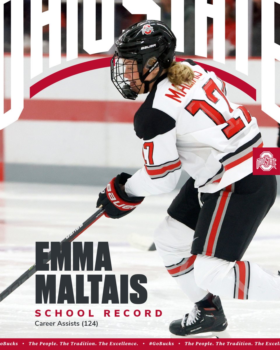 With 3⃣ assists in tonight's win, <a href="/emmamaltais17/">Emma Maltais</a> is now the Ohio State record holder for career assists with 124 🍎

Congrats, Emma‼️

#GoBucks