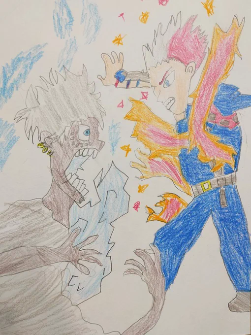 ・今年の自信作(娘)特徴をとらえて上手描けました!来年も素敵な落書き頑張ります#ヒロアカ#僕のヒーローアカデミア#ONEPIECE#2022年自分が選ぶ今年の4枚#オールマイト#轟焦凍#荼毘#ウタ#7歳の落書き#落書き#イラスト 