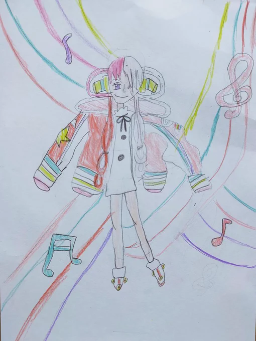 ・今年の自信作(娘)特徴をとらえて上手描けました!来年も素敵な落書き頑張ります#ヒロアカ#僕のヒーローアカデミア#ONEPIECE#2022年自分が選ぶ今年の4枚#オールマイト#轟焦凍#荼毘#ウタ#7歳の落書き#落書き#イラスト 