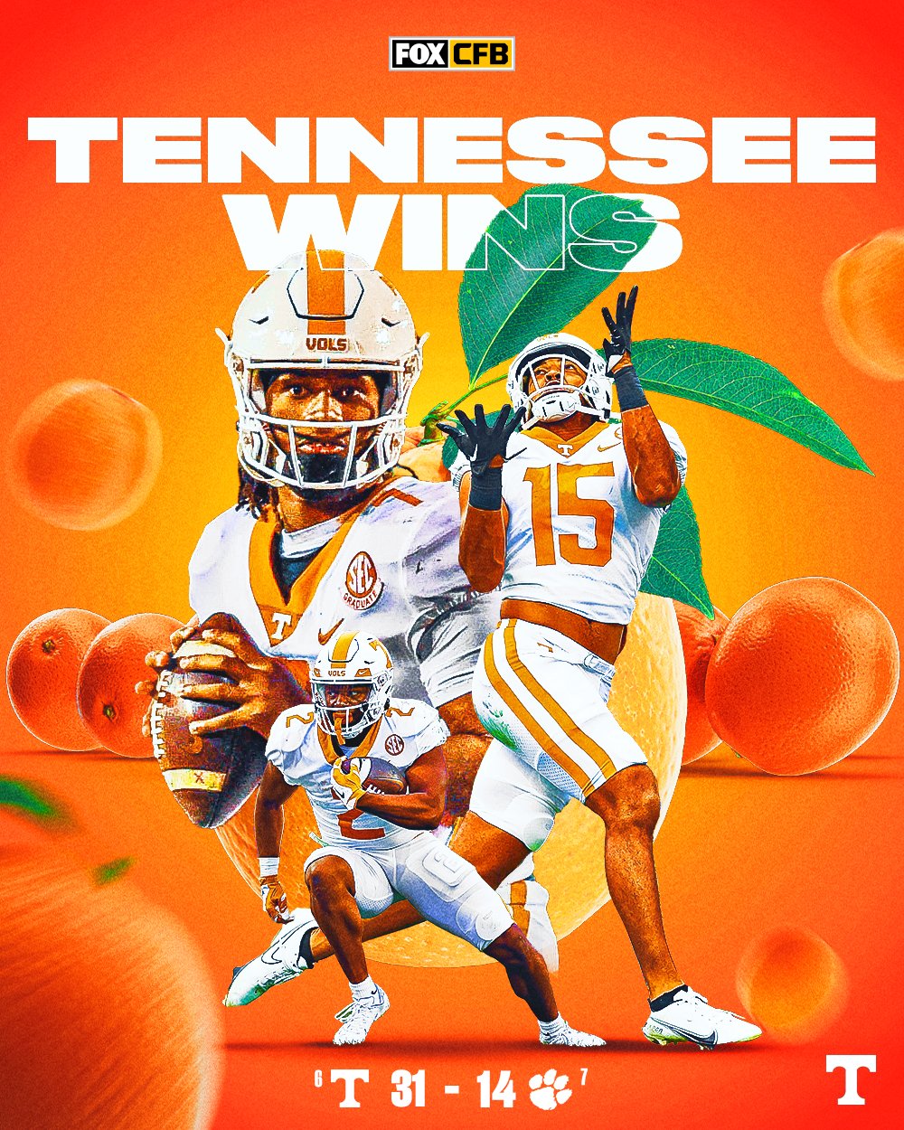 FOX College Football on Twitter "TENNESSEE WINS THE ORANGE BOWL! 🏆🍊