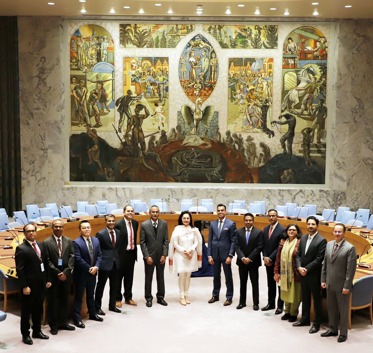 ruchirakamboj's tweet photo. It’s been a privilege to lead this talented &amp; hardworking team. Great work! 

#IndiaInUNSC https://t.co/OfdrPvz59h