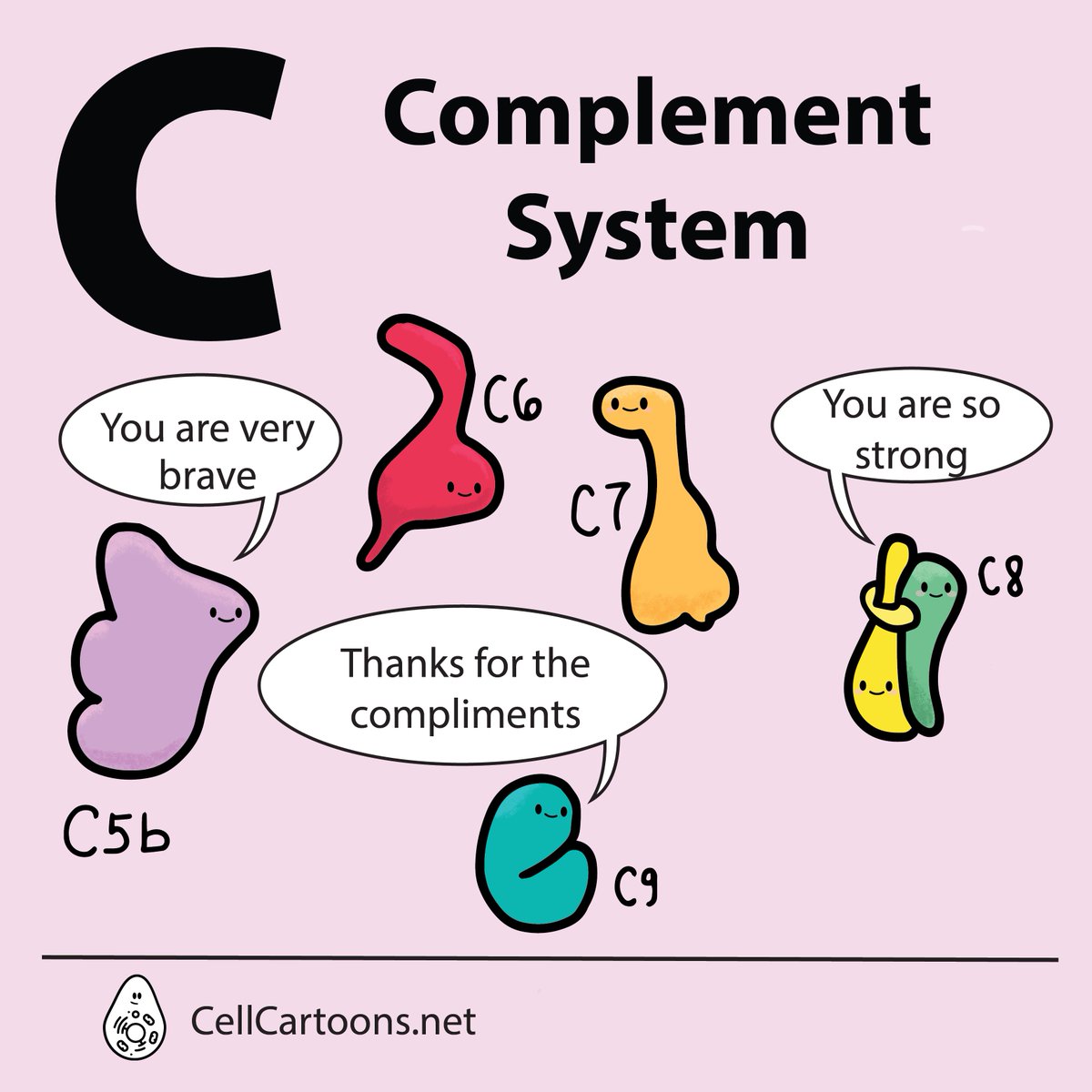 aniux_yvr's tweet photo. I realized I forgot to add the rest of the #ABCs of #Immunology here on Twitter 🤪 so here is the recap of what I have so far: #Antibody, #BCell, Complement, #DendriticCell, #Eosinophil and  Flow Cytometry. 
Let's hope I finish the rest this year but no promises 😅 #CellCartoons https://t.co/V30vxX5DF9