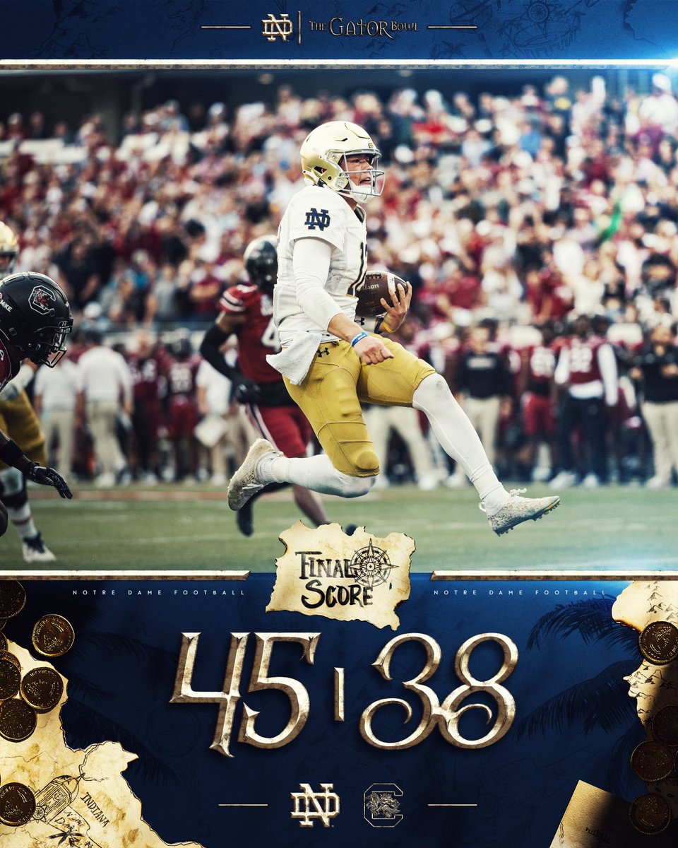 IRISH WIN THE 2022 <a href="/taxslayerbowl/">TaxSlayer Gator Bowl</a> 🐊

#GoIrish