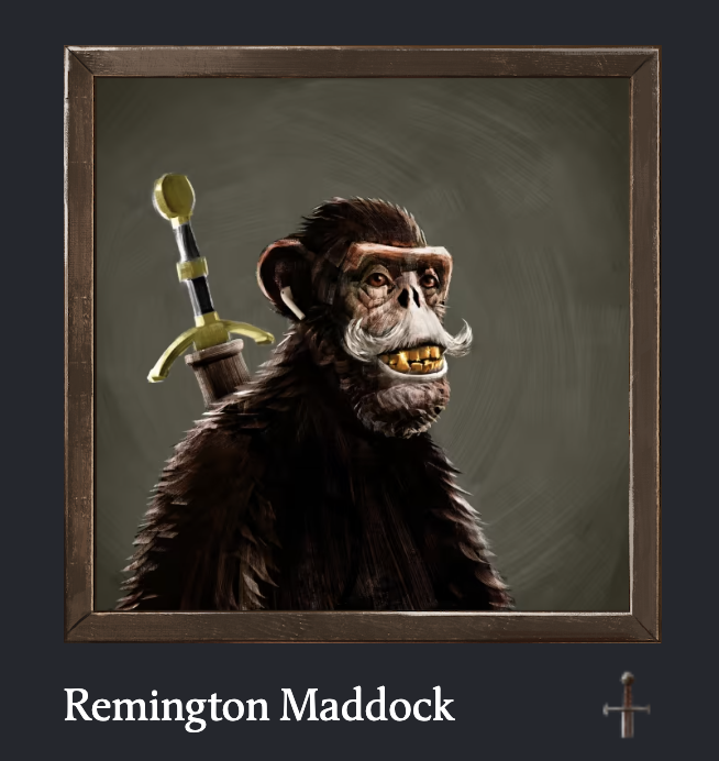 CNFTBTC's tweet photo. My crew is growing. After the last TAS Success Space on @cbhashchat I got afraid of my items being looted.
To offset potential losses I picked up an MO.
Welcome Remington! @the_ape_society #TASuccess #cbhashcchat
LetsssssGoooooo!!!! https://t.co/8SQdP1hPQZ