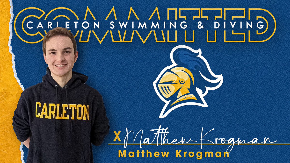 Congrats to Matthew Krogman on his commitment to swim <a href="/CarletonSwim/">Carleton Swim Team</a> next year. Way to go 🙌