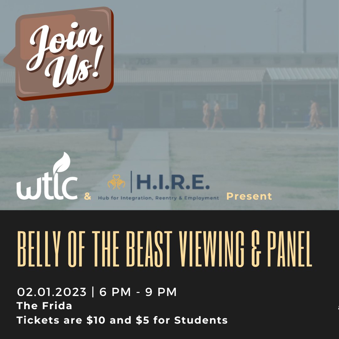 Come to the Frida to watch the documentary, "Belly of the Beast" &amp; stay for a panel discussion afterwards to discuss the issues within the movie and the justice system. 

#humantrafficking  #EndDV #community #events #support #empower #bellyofthebeast #documentary #paneldiscussion
