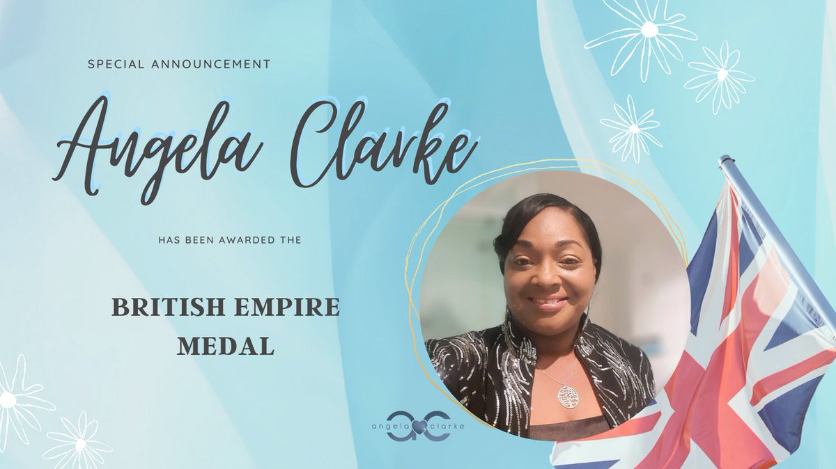 angelaclarkema's tweet photo. I am humbled to be on the King's first New Year's Honours List 
https://t.co/I0UWDyudCc
#newyearshonours https://t.co/cwn4wyWmtb