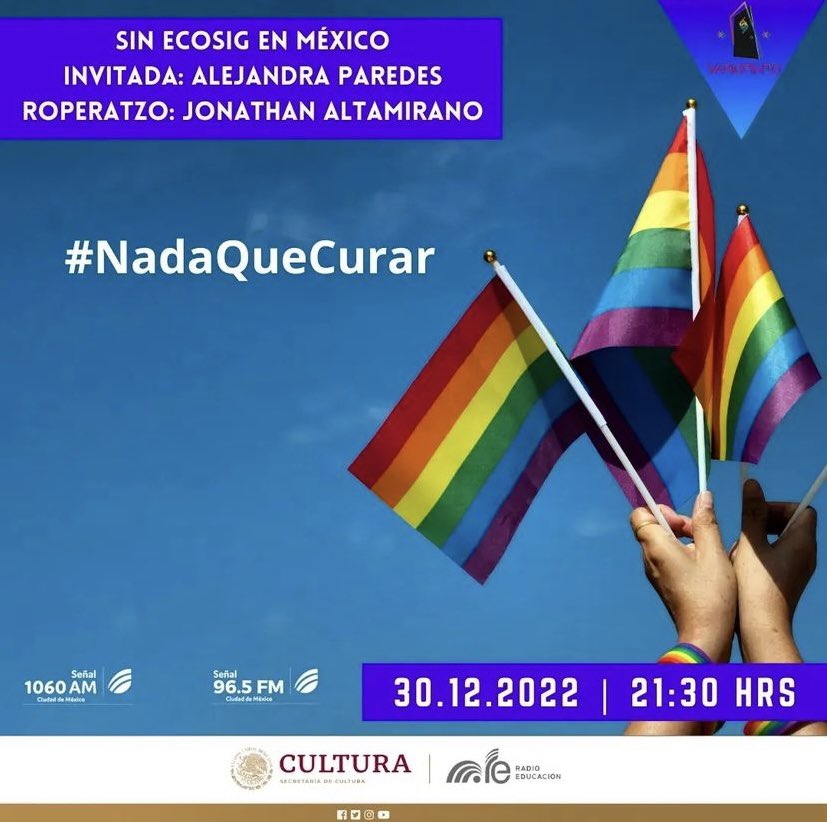 YaajMexico's tweet photo. #RadioAlert ✨📻 Te invitamos a escuchar x @RadioEducacion la entrevista que le hicieron les amigxs de @variopinto69 a nuestra coordinadora de proyectos, @AlesitaPerez, sobre las “terapias” de conversión y el trabajo de 15 años luchando para prohibirlas .🏳️⚧️🏳️🌈
#NadaQueCurar ❤️🩹🫰🏽 https://t.co/lrToVwIBFv